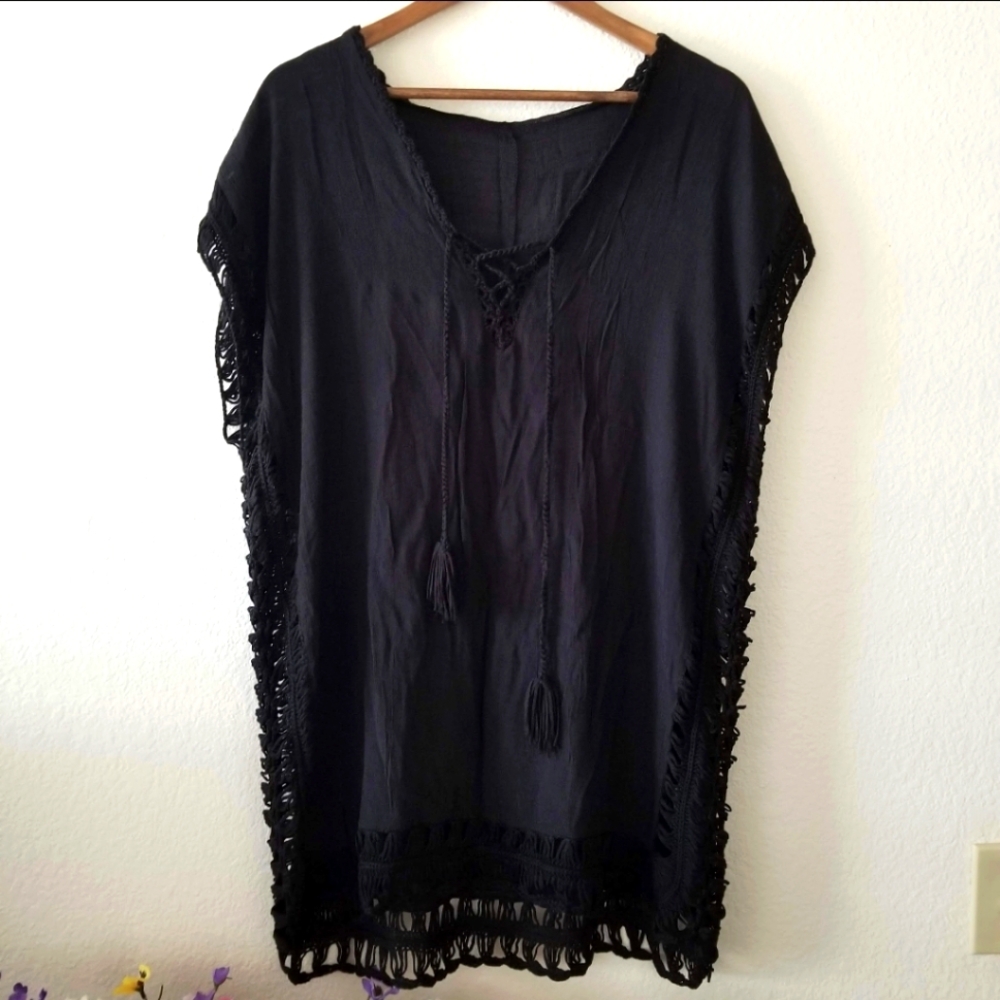 NWT Black Beach Coverup Swim Essential - Picture 3 of 8
